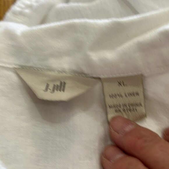 J.Jill white linen blouse size XL - Picture 3 of 3